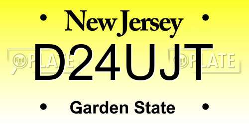 D24UJT New Jersey License Plate