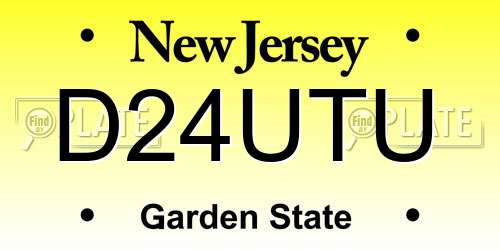 D24UTU New Jersey License Plate
