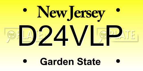 D24VLP New Jersey License Plate