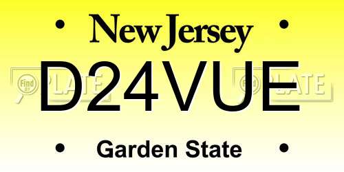 D24VUE New Jersey License Plate