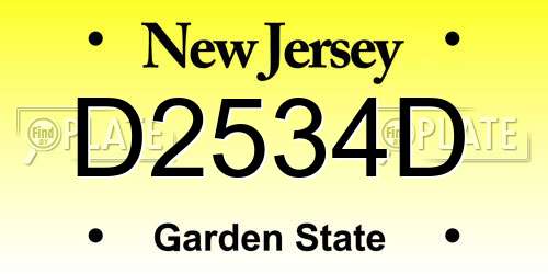 D2534D New Jersey License Plate