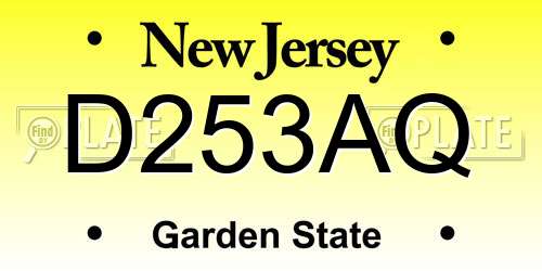 D253AQ New Jersey License Plate