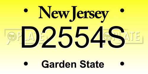 D2554S New Jersey License Plate