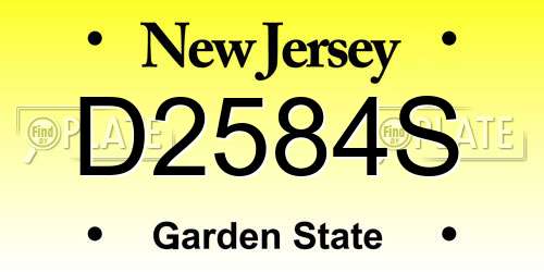 D2584S New Jersey License Plate
