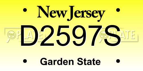 D2597S New Jersey License Plate