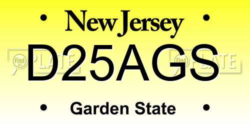 D25AGS New Jersey License Plate