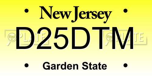 D25DTM New Jersey License Plate