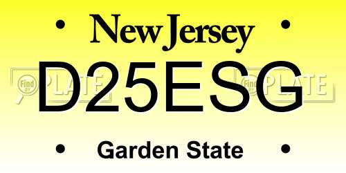 D25ESG New Jersey License Plate