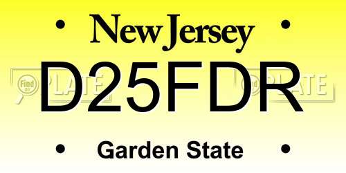 D25FDR New Jersey License Plate