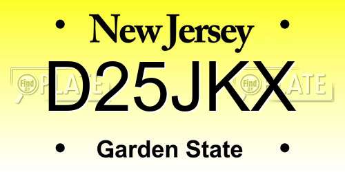 D25JKX New Jersey License Plate
