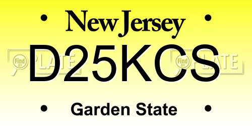 D25KCS New Jersey License Plate