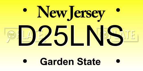 D25LNS New Jersey License Plate