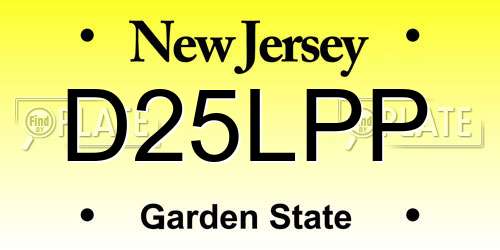 D25LPP New Jersey License Plate
