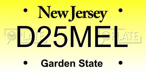 D25MEL New Jersey License Plate