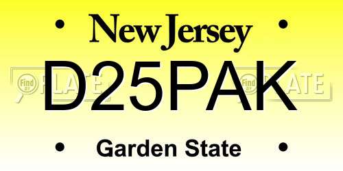 D25PAK New Jersey License Plate