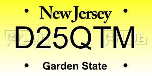 D25QTM New Jersey License Plate