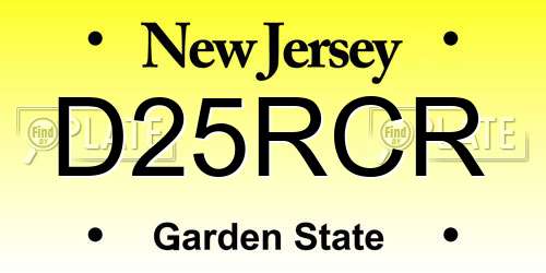 D25RCR New Jersey License Plate