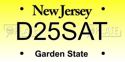 D25SAT New Jersey License Plate