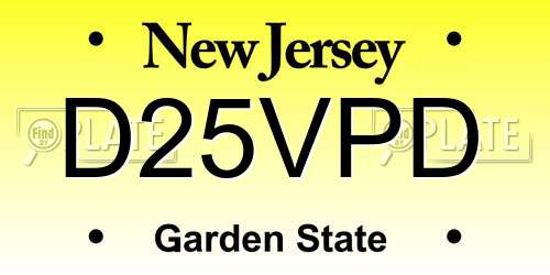 D25VPD New Jersey License Plate