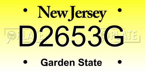 D2653G New Jersey License Plate