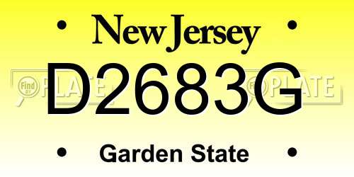 D2683G New Jersey License Plate