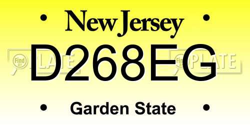 D268EG New Jersey License Plate