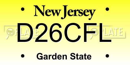 D26CFL New Jersey License Plate