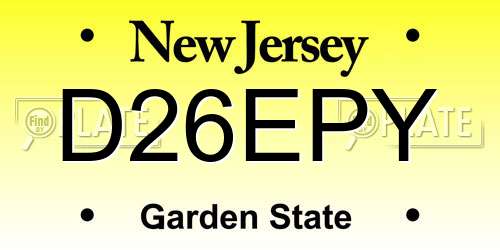 D26EPY New Jersey License Plate