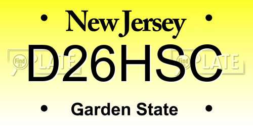 D26HSC New Jersey License Plate