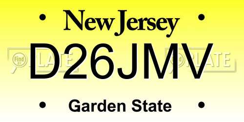 D26JMV New Jersey License Plate