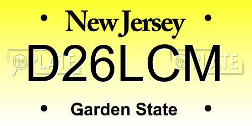 D26LCM New Jersey License Plate