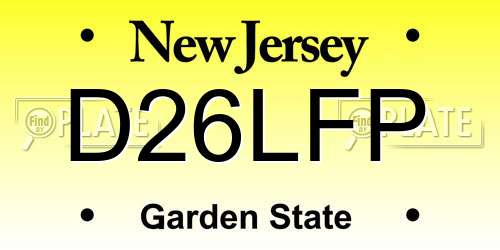 D26LFP New Jersey License Plate