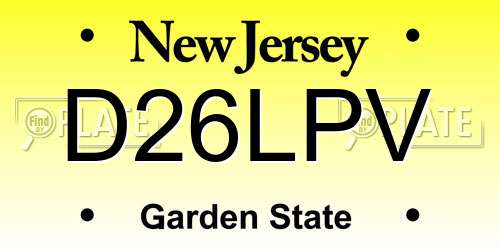 D26LPV New Jersey License Plate