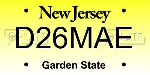 D26MAE New Jersey License Plate