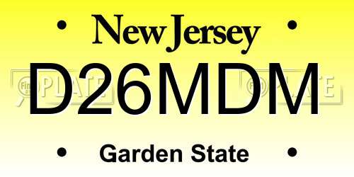 D26MDM New Jersey License Plate