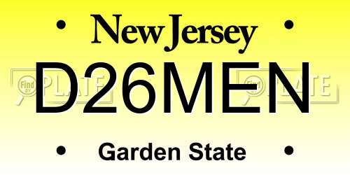 D26MEN New Jersey License Plate