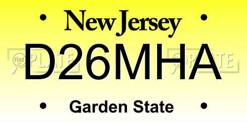 D26MHA New Jersey License Plate