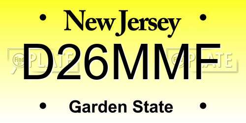 D26MMF New Jersey License Plate
