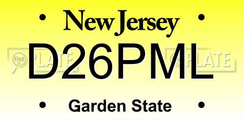 D26PML New Jersey License Plate