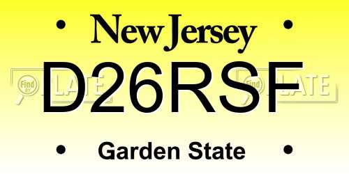 D26RSF New Jersey License Plate