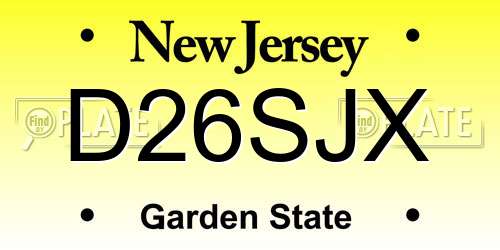 D26SJX New Jersey License Plate