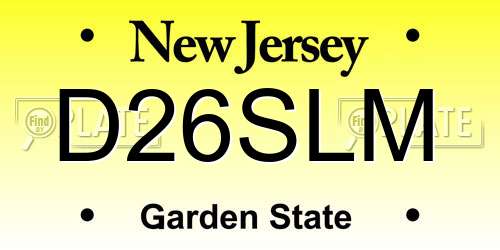 D26SLM New Jersey License Plate