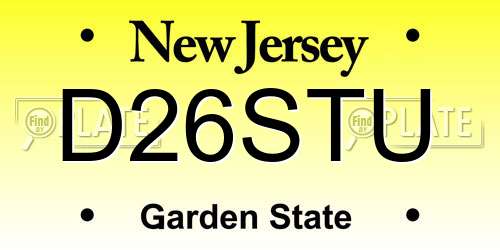 D26STU New Jersey License Plate