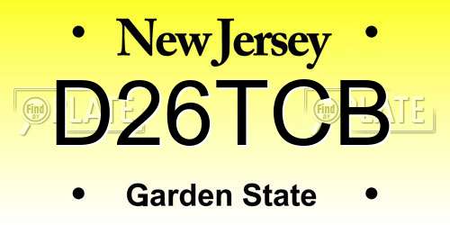 D26TCB New Jersey License Plate