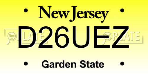D26UEZ New Jersey License Plate