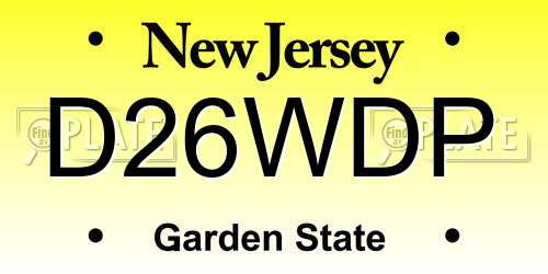 D26WDP New Jersey License Plate