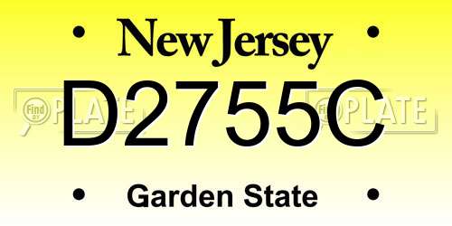 D2755C New Jersey License Plate