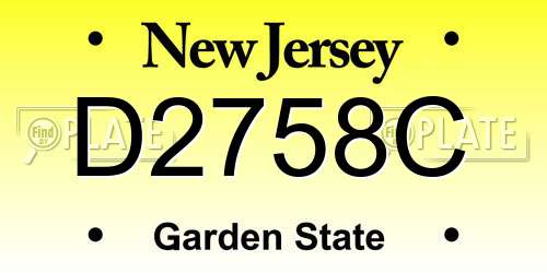 D2758C New Jersey License Plate