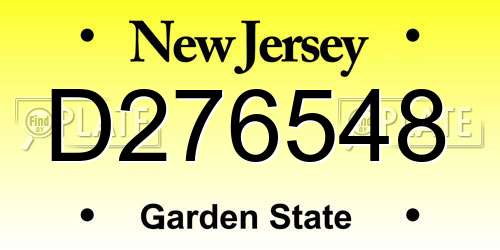 D276548 New Jersey License Plate