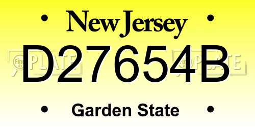 D27654B New Jersey License Plate